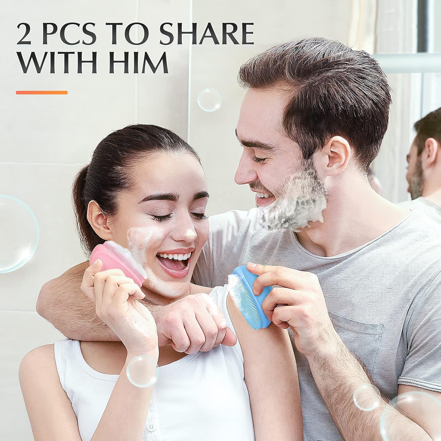 Silicone Face Scrubber Exfoliator Brush, ETEREAUTY Manual Facial Cleansing Brush Pad Soft Face Cleanser for Exfoliating and Massage Pore for All Skin Types,Blue and Pink: Beauty