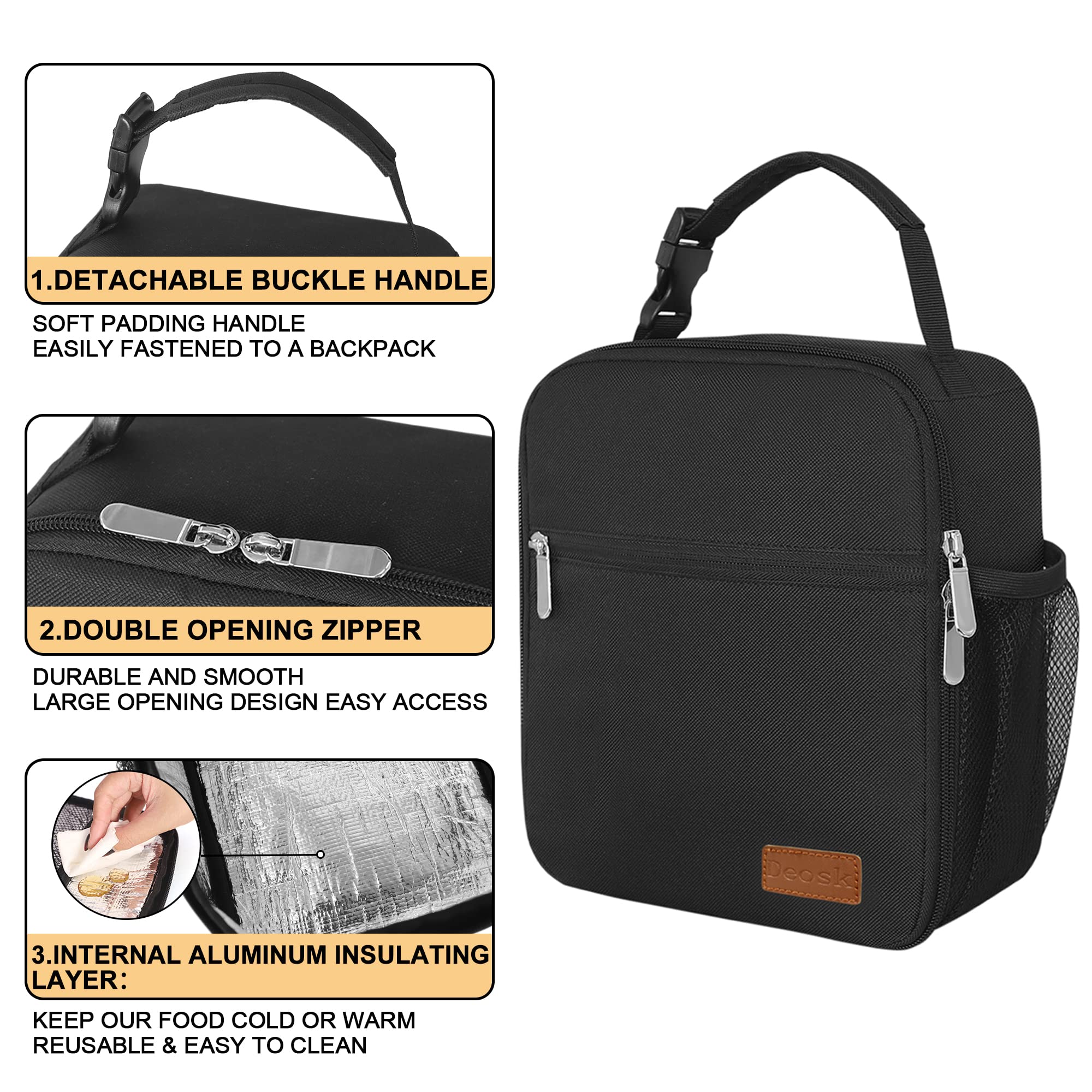 SAERIO Borsa da pranzo piccola scatola lunch isolata borsa da desserto
