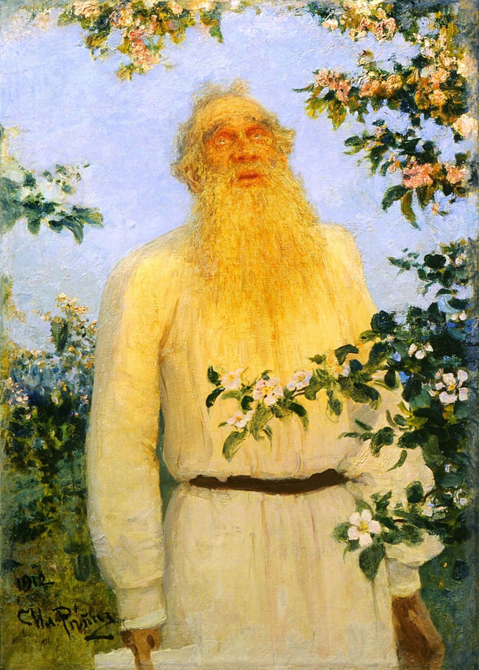 POSTERIIk Vintage Art Print Images Pictures Print Portrait of the Author Leo N Tolstoy by Ilya Efimovich Repin Modern Colour Posters for Office Home Decor 60x90cm