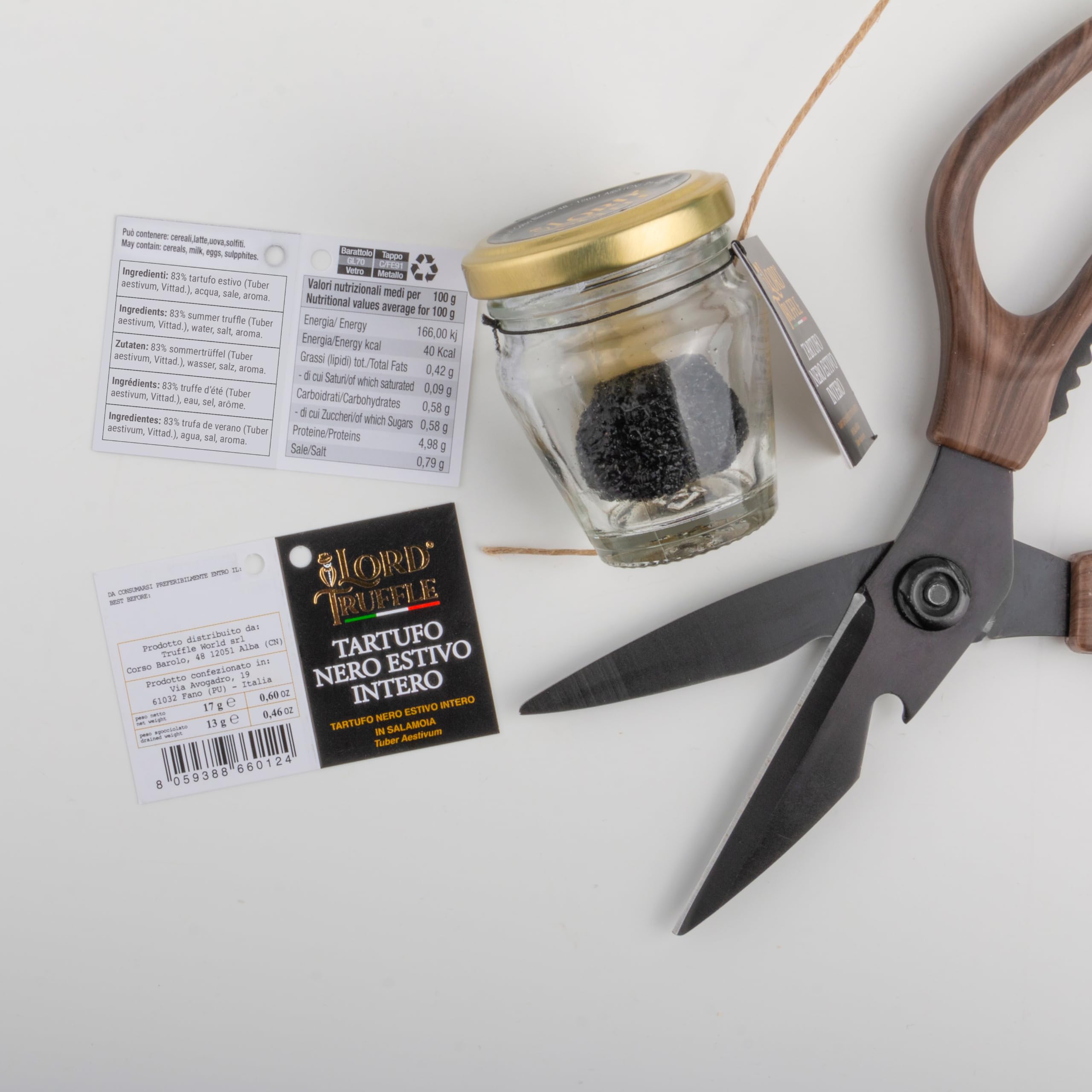 Lord Truffle | Tartufo Nero Estivo in Salamoia Italiano 17g, Profumo di Sottobosco, Tartufo Nero Fresco Gourmet 1° scelta, Alta Qualità 100% Italiana