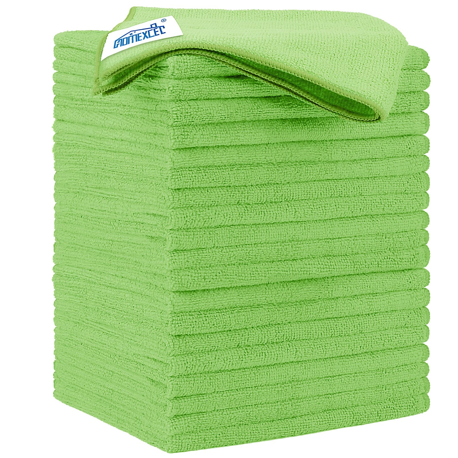 HOMEXCEL Green Microfiber Cleaning Cloth 20 Pack 11.5 x 11.5 Inch Microfiber Towels for Cars Ultra Absorbent Cleaning Rags Lint Free Cleaning Towels for Household Kitchen, Window Car