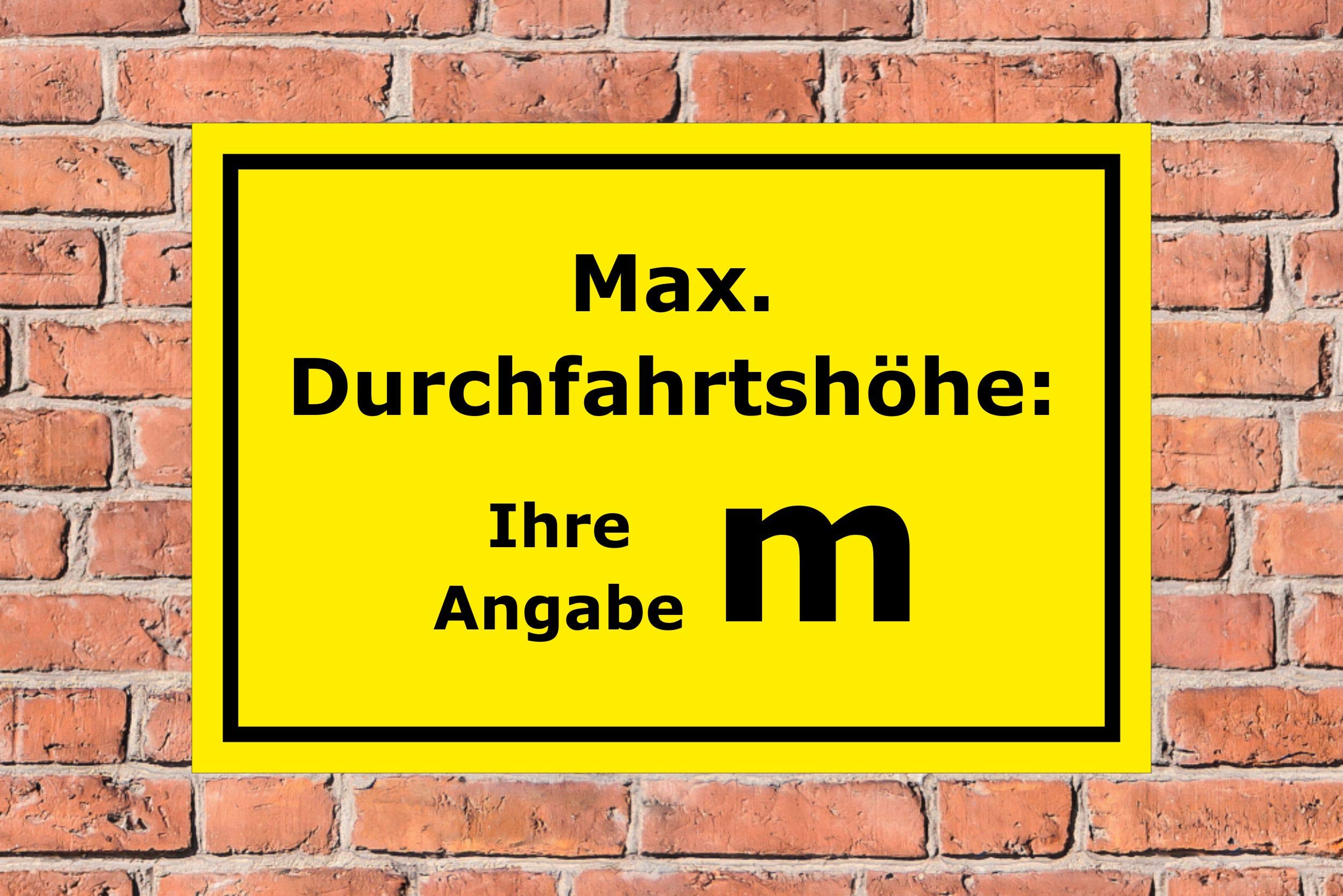 Schild Maximale Durchfahrtshöhe - 60x40cm - 3mm Aluverbund – 20 VAR S00250-191-C