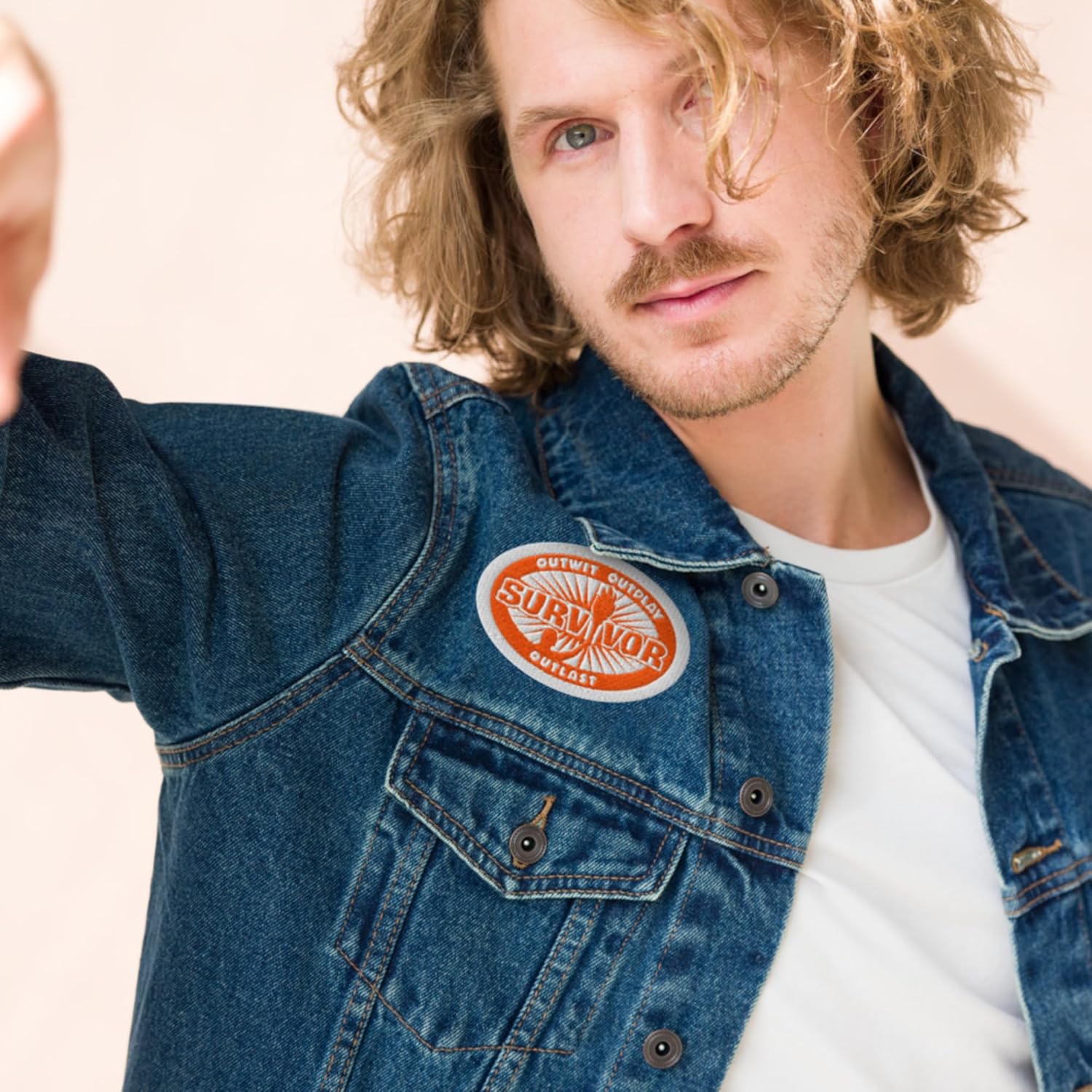 CBS Survivor Logo Embroidered Patch - Officially Licensed, 1 Piece, Round, Embroidered Applique Patches, Patch