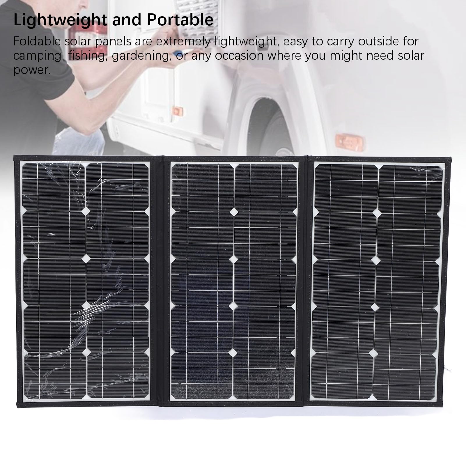 Ulepszony Przenośny Panel Słoneczny o Mocy 200 W do Generatora Elektrowni, Składana Wodoodporna ładowarka do Ogniw Słonecznych IP65 18 V z instrukcją Obsługi do Laptopa Outdoor