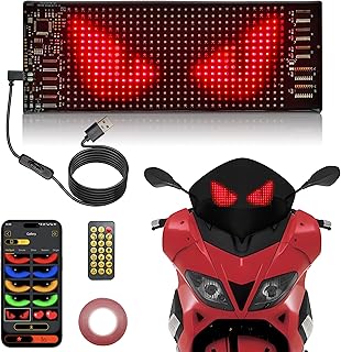 Programmable LED Car Sign,1PCS 6.81in*2.75in LED Eyes for Motorcycle Windshield,Custom Text & Animation Light Signs for Store Car Hotel Event Festival