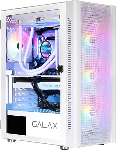 GALAX PC Case Revolution-06 (REV-06W) White Gaming Cabinet | Supports ATX, M-ATX, ITX | 4 RGB Cooling Fans | Hinged Magnetic Tempered Glass Door |…