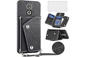 Moto E Plus 5th Generation Case with Screen Protector and Wallet