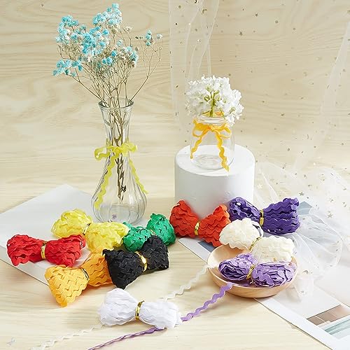 Miniatura 75 de GORGECRAFT 1 rollo de cinta RIC Rac de 27 yardas/82.0 ft para coser con flecos, 0.197 in/0.2 pulgadas para coser flores, boda, fiesta, cinta de Verde
