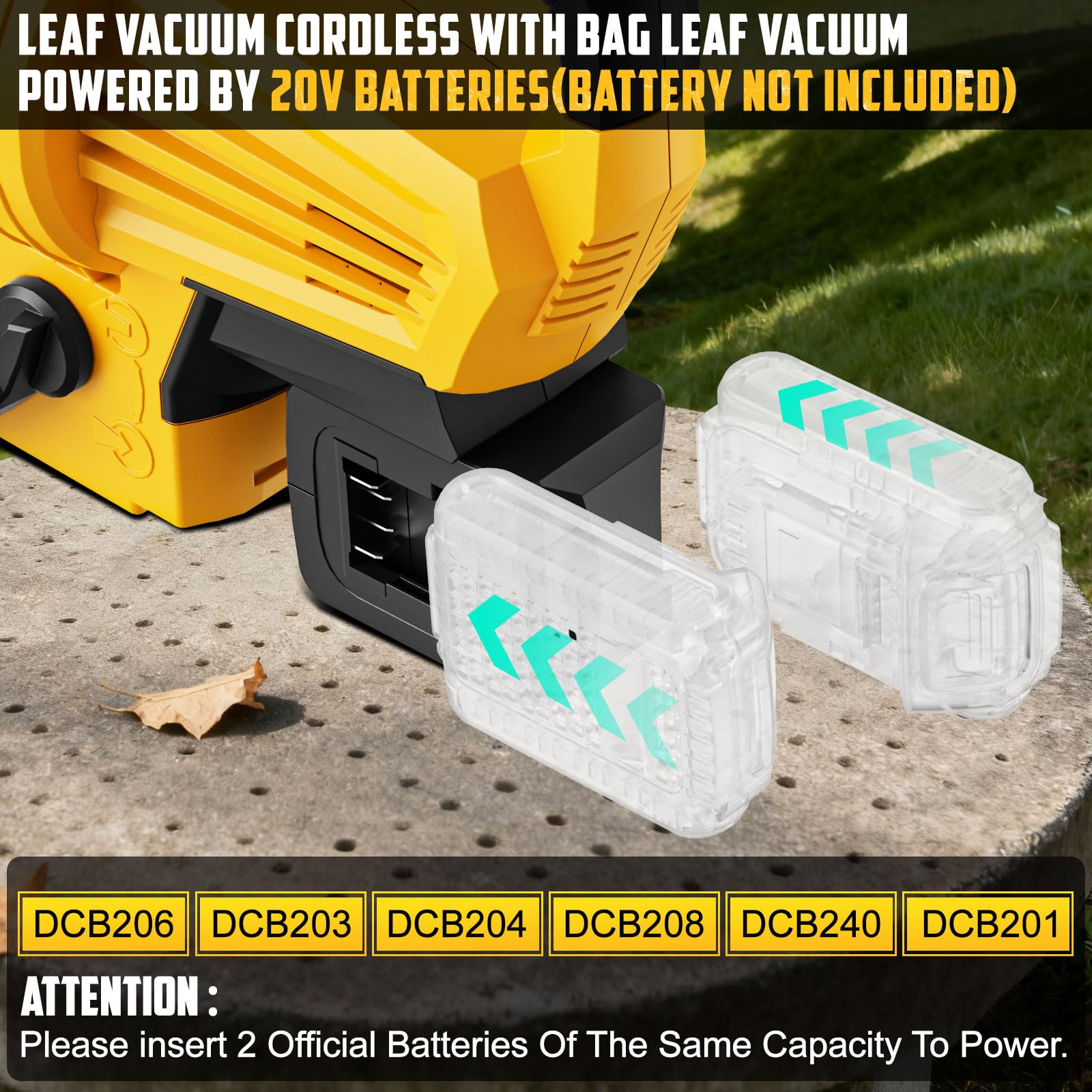 Aspirateur à feuilles sans fil 3 en 1 avec sac compatible avec batterie