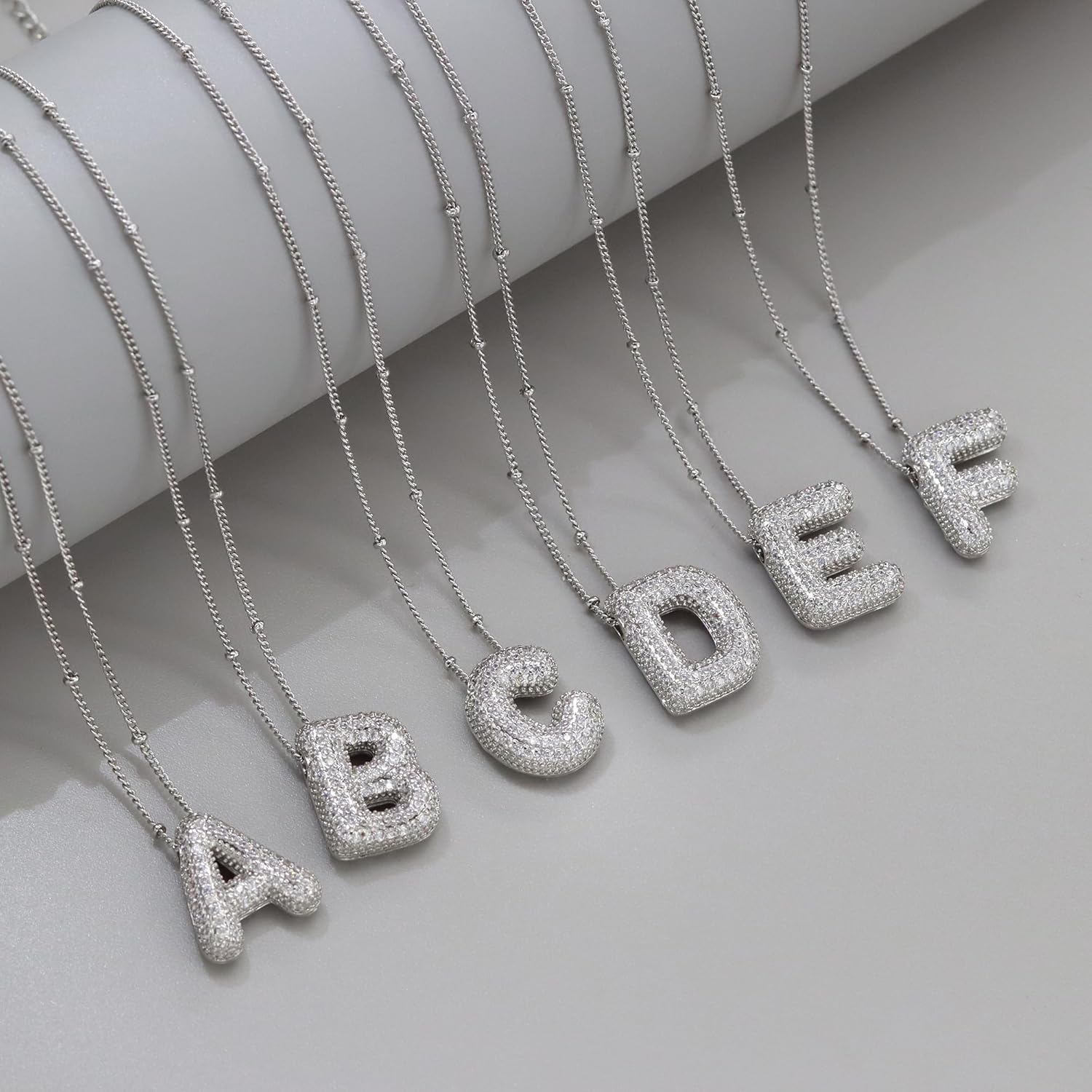 AILUOR Balloon Letter Necklace Gold for Women, Charm A-Z Balloon Initial Letter Pendant Zirconia Inlaid Necklaces Chunky Alphabet Name Pendant Necklace Personalized Gifts Jewelry - Image 9