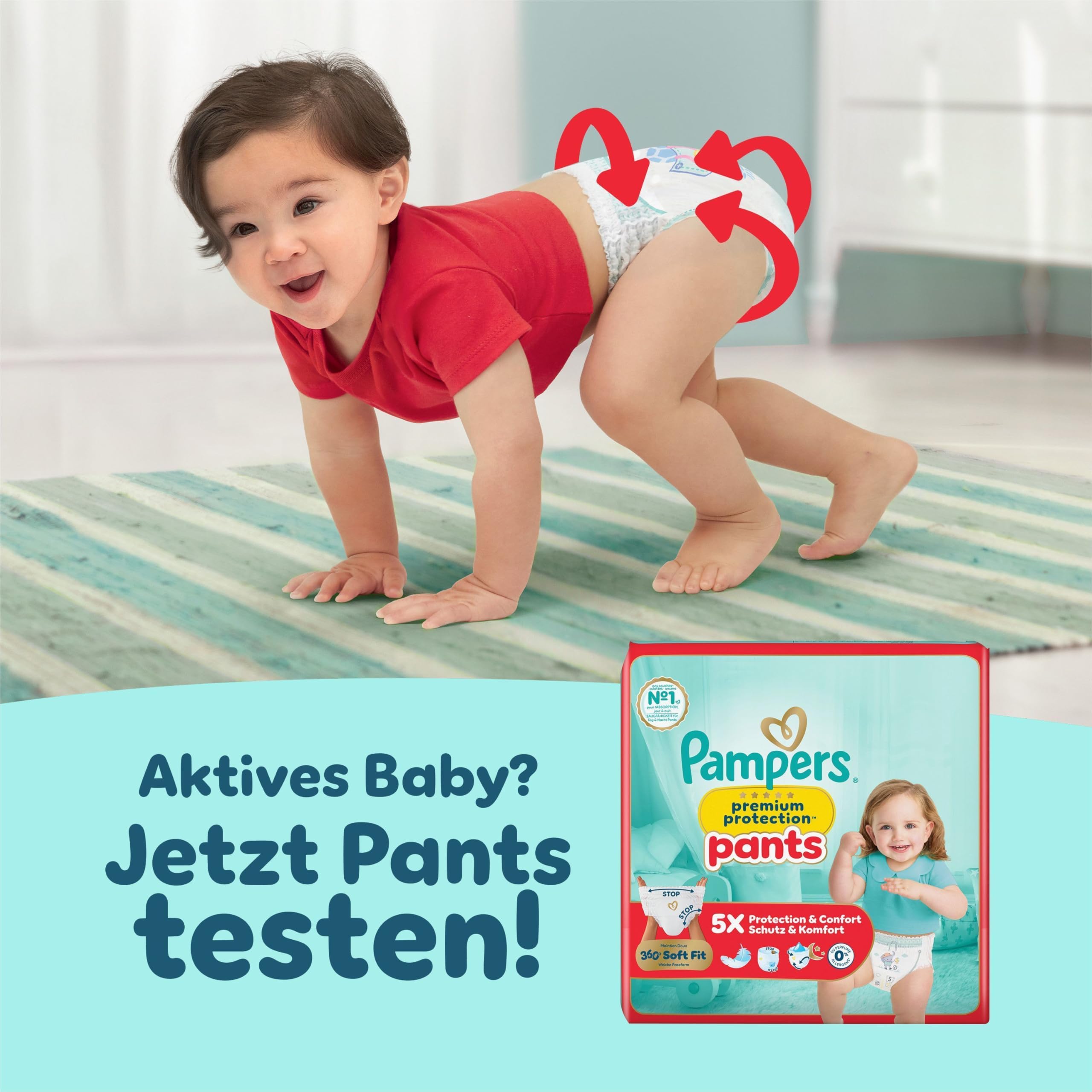 Pampers Premium Protection Größe 4 186 Windeln 9kg-14kg Haut- und Auslaufschutz