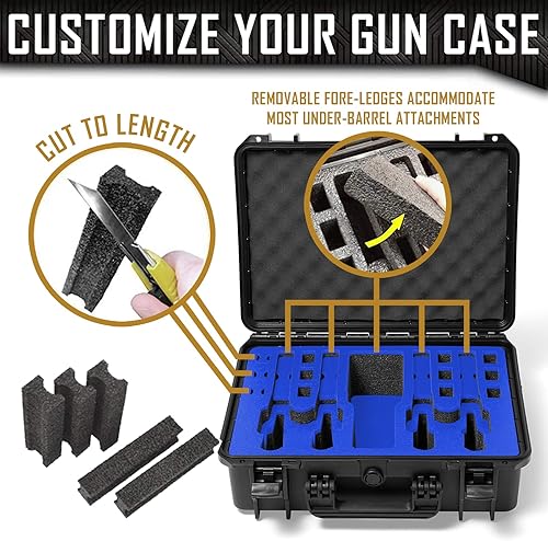Vista 37 de Estuche para pistola Doro para 4 pistolas 12 con inserto de espuma MyCaseBuilder personalizado, impermeable, resistente, armas de fuego tácticas