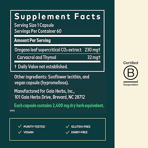Miniatura 3 de Gaia Herbs Aceite de Orégano 120fitocápsulas líquidas 60 1 1