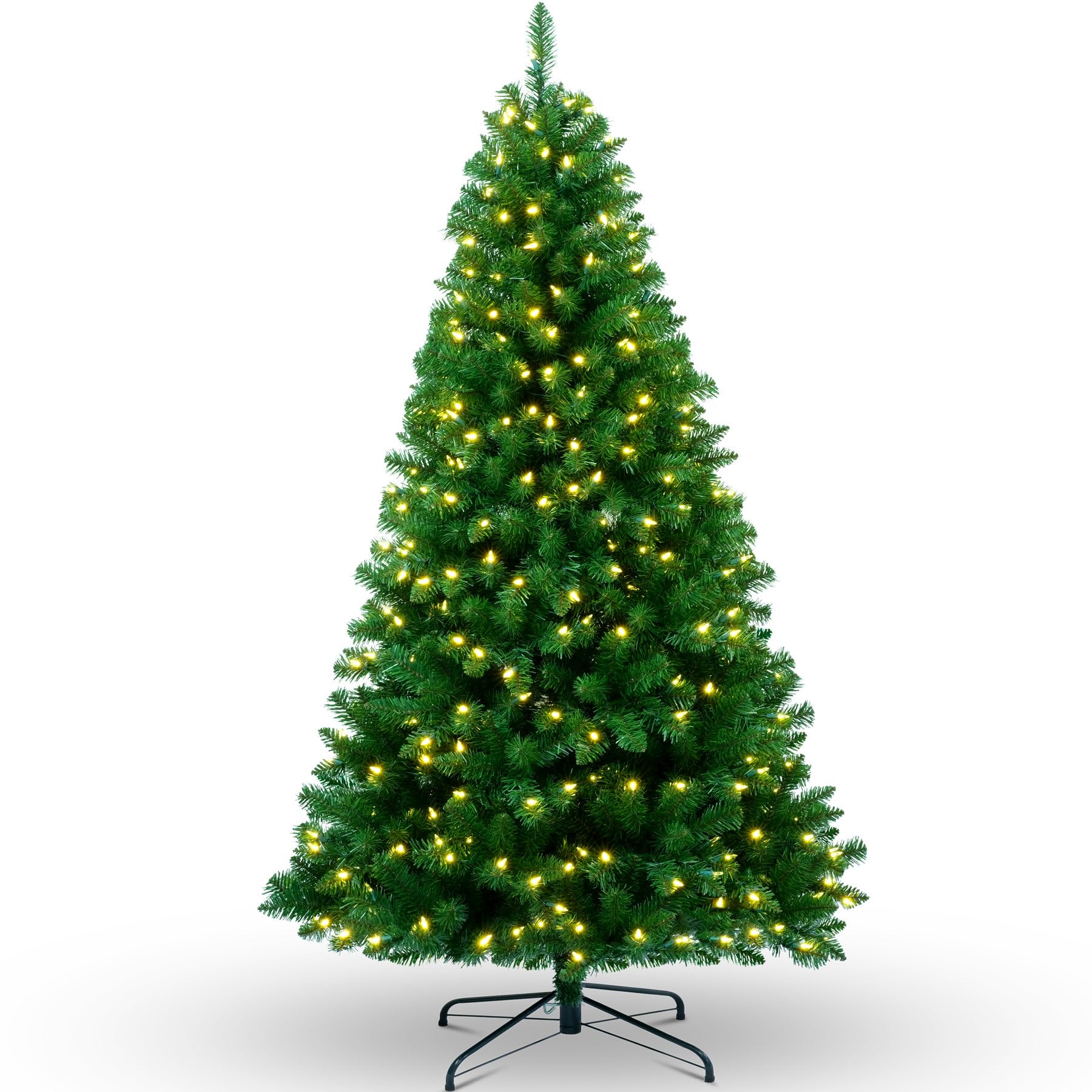 Amazon.com: YULETIME 6.5ft Pre-Lit Christmas Tree, Hinged Green
