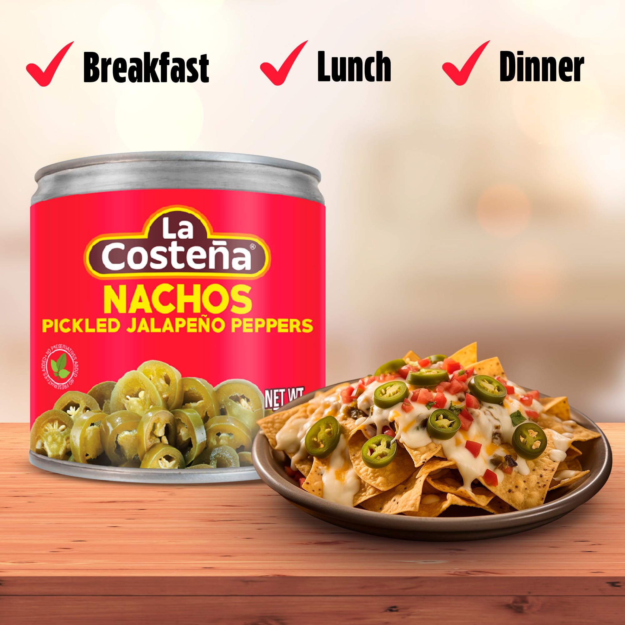 La Costeña Jalapeños en rodajas de nachos – Jalapenos en escabeche – Jalapeños – Pimientos picantes – comida mexicana, guacamole, aderezos picantes para nachos y tacos, enchiladas y salsa – 7 onzas