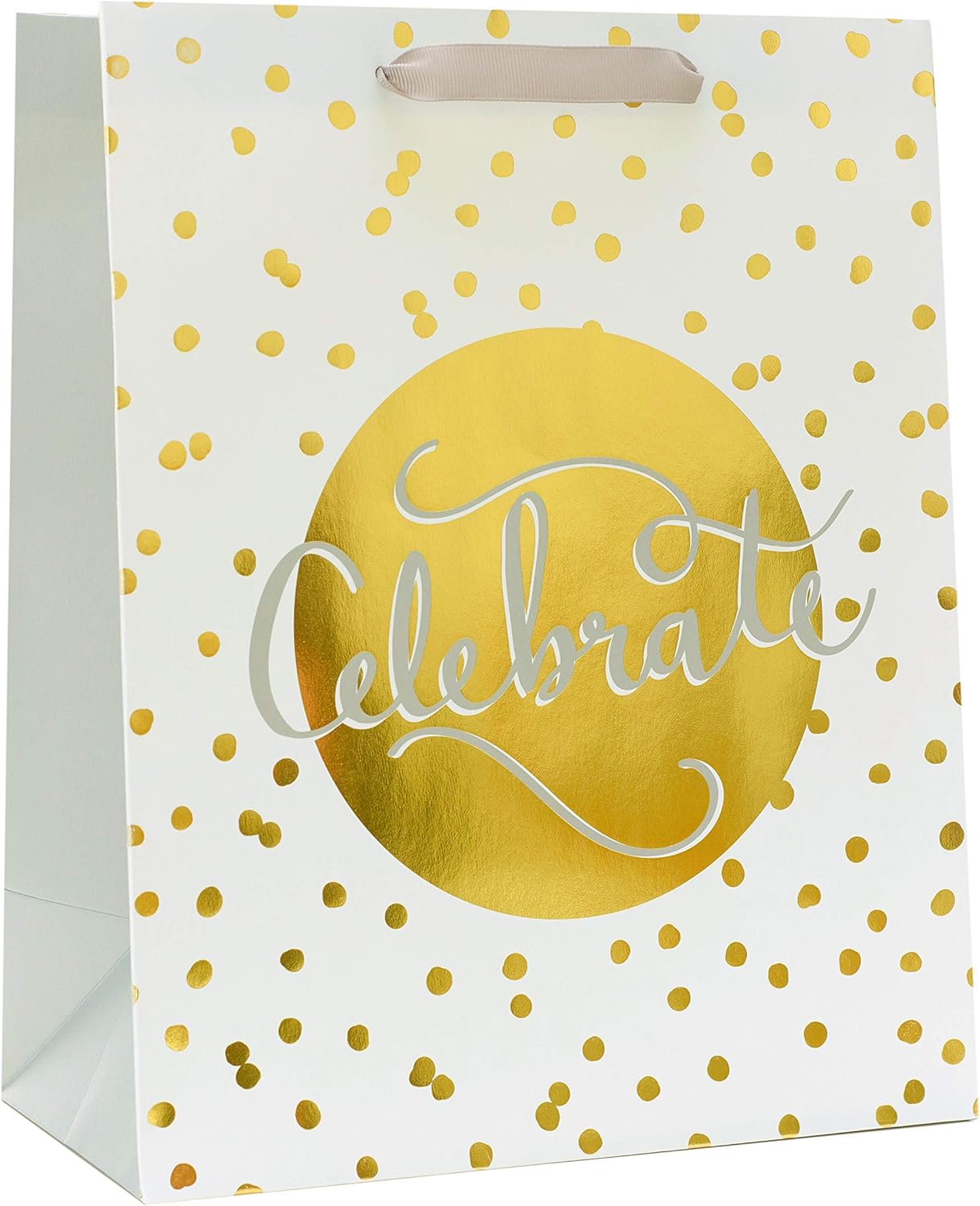 UK Greetings Birthday Gift Bag for Her White & Gold Large Celebration