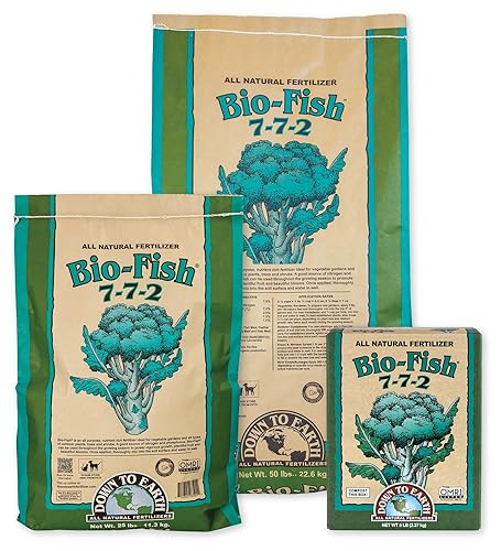 Miniatura 8 de Down To Earth All Natural Fertilizers Bio-Fish orgánico - Alimento vegetal para maíz, brócoli, col rizada, árboles y arbustos 7-7-2, 50 lb