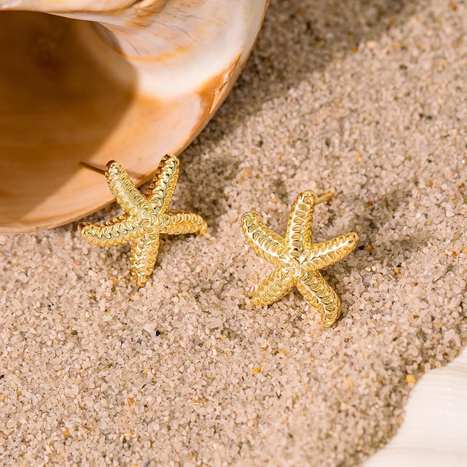 VRIUA Starfish Earrings for Women - 14K Gold/Silver Plated Dainty Starfish Seashell Earrings Hypoallergenic Summer Beach Ocean Inspired Jewelry - Image 7