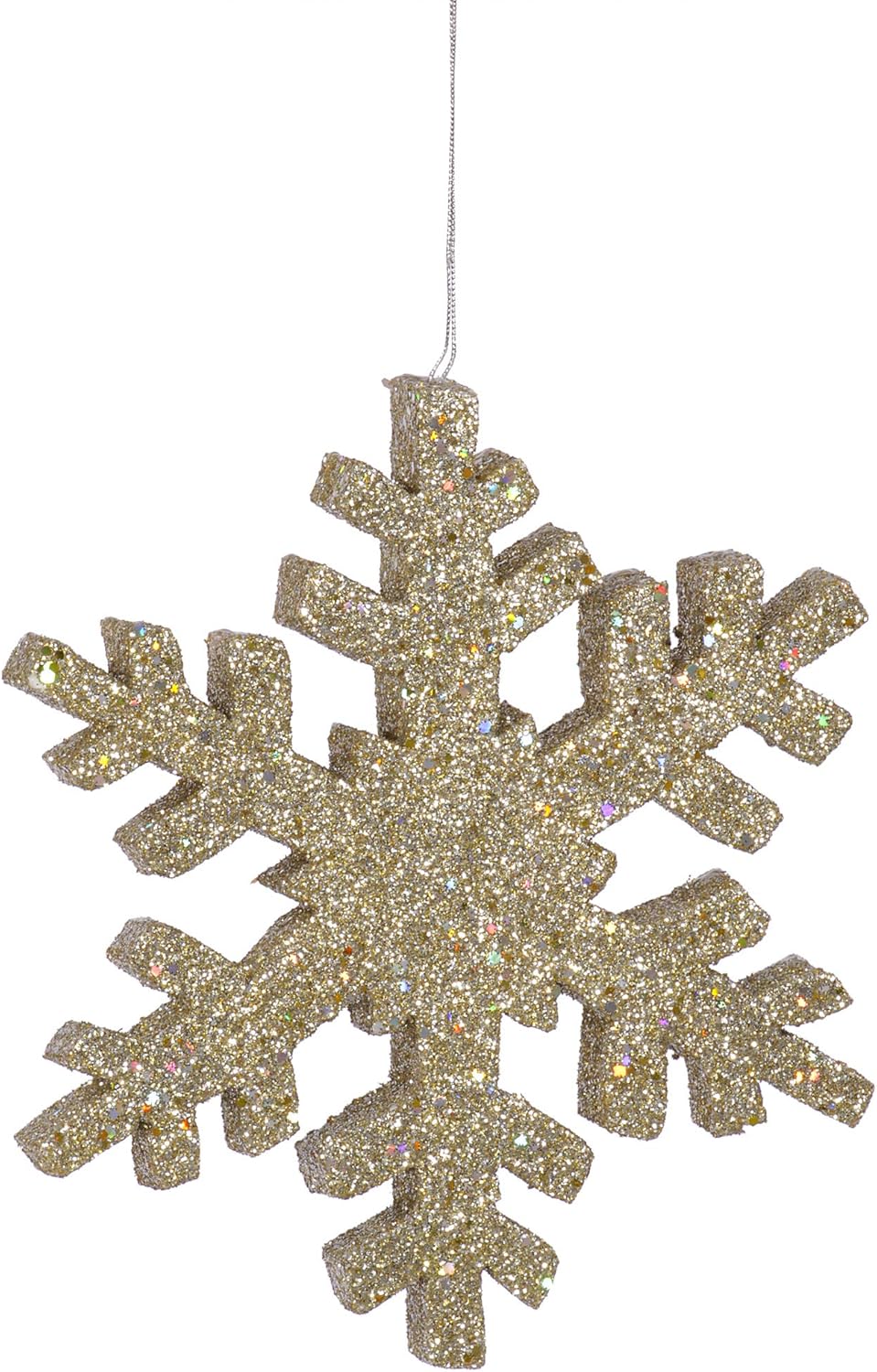 Vickerman 24" White Glitter Snowflake Christmas Ornament - Double Sided Ornament - Unique Christmas Ornament - Snowy Christmas Decor - Festive White Christmas Decor