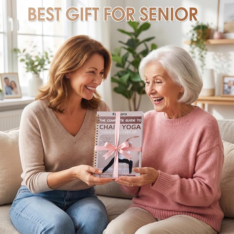Karlaris Chair Yoga For Seniors Over 60 Chart,30 Day Challenge,Coffe image 6