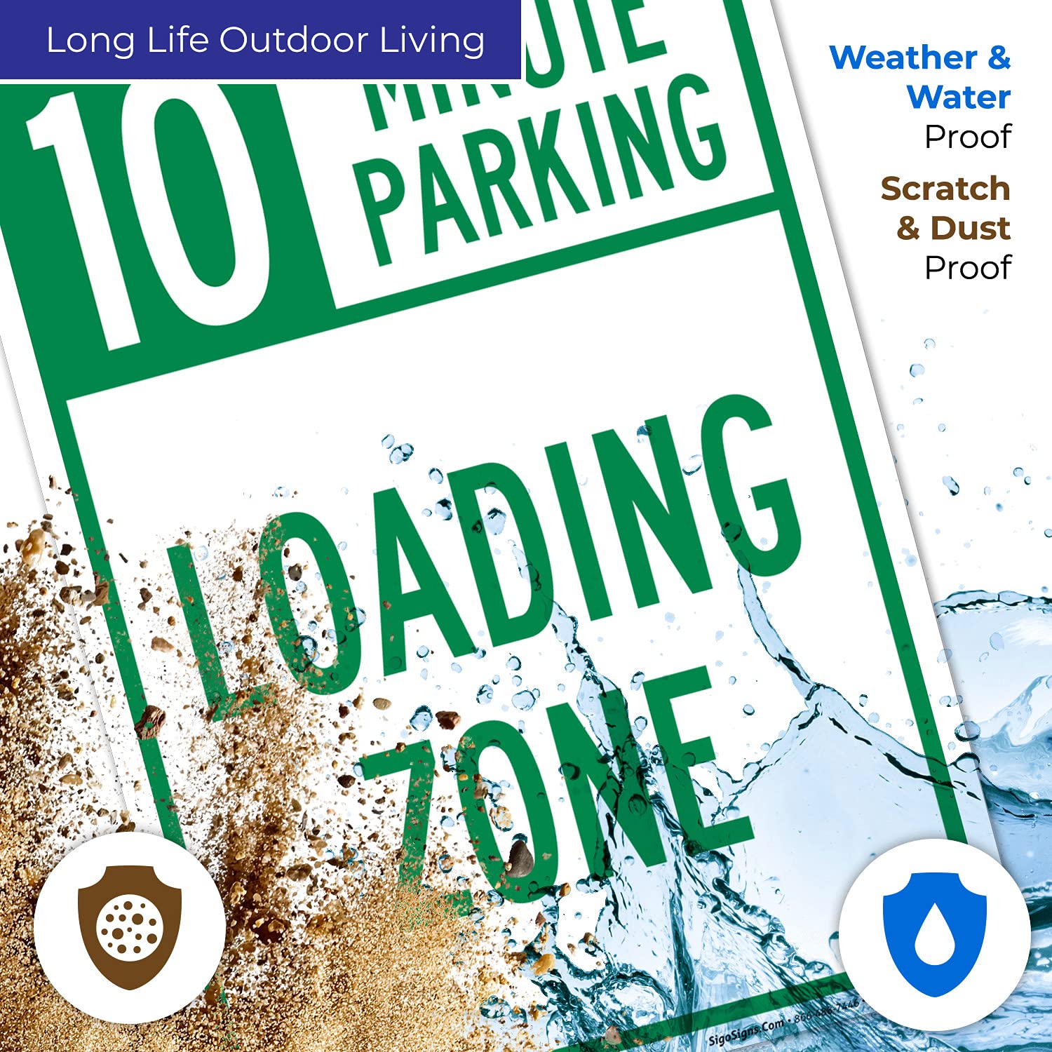 10 Minute Parking Loading Zone Sign - 24x30 Inches, Reflective Aluminum, Made In USA
