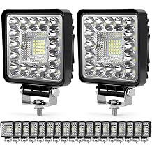 LED Work Lights, 4 Inch 123W 12000lm LED Pod Lights 12V 24V Square Car Light for Truck Trailer Vehicle Accessories Golf Car RV Snowplow, 20Pack