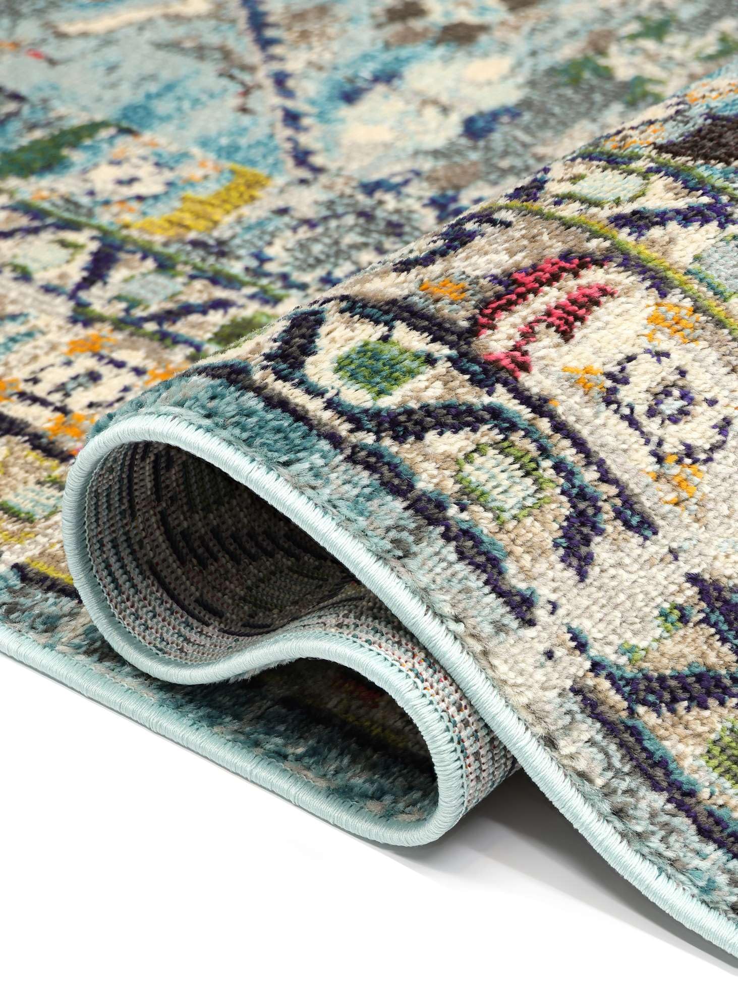RugVista Chillon Tapis, 160 x 230 cm, Clair Bleu/Multi