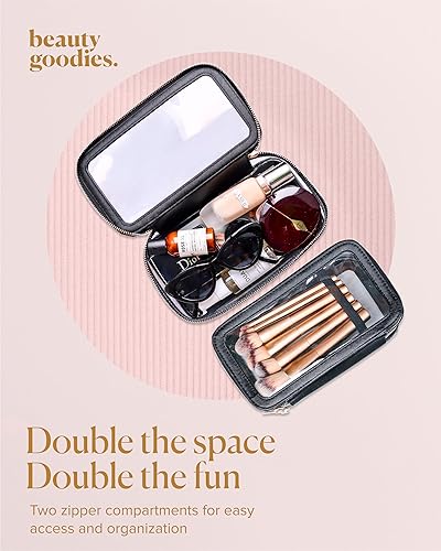 Miniatura 3 de Bolsa de maquillaje de viaje, bolsa de maquillaje transparente, aprobada por la TSA, bolsa de aseo para mujeres que viajan, bolsa de viaje de