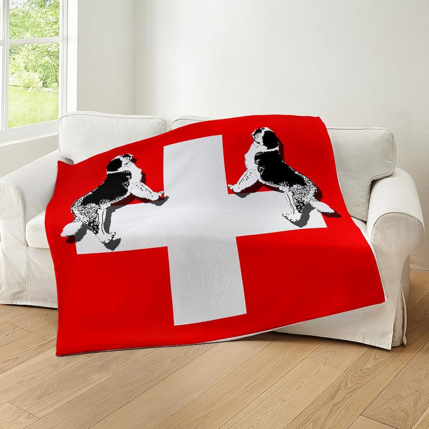 CafePress Swiss St. Bernards Throw Blanket Super Soft Fleece Plush Throw Blanket, 60"x50"