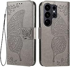 EASSGU Custodia per Samsung Galaxy S26 Ultra (6.9" Inches) Flip Folio Cover Magnetica per Telefono in Pelle con 3 Slot per Schede 1 Portafoglio, Case - Grigio