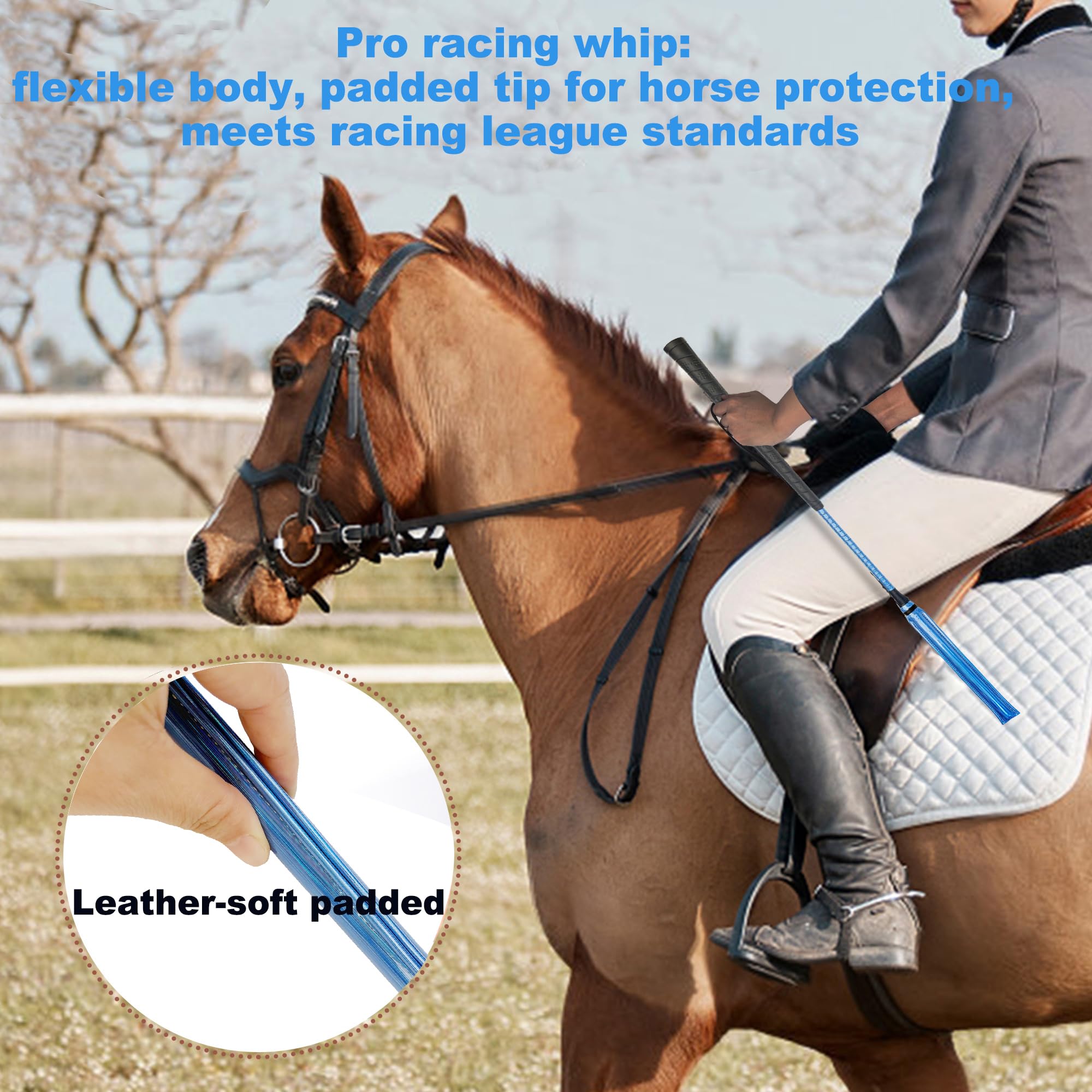 Látigo profesional de carreras de caballos para jockey de 68 cm