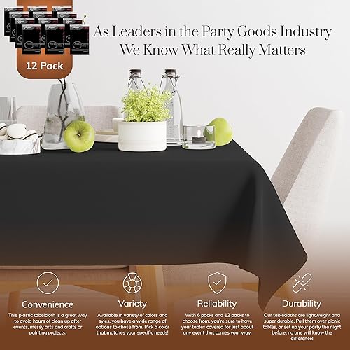 Miniatura 7 de Mantel de plástico de alta calidad - 54 in. x 108 pulgadas. Grandipity - Mantel rectangular (6 y 12 unidades), Rojo