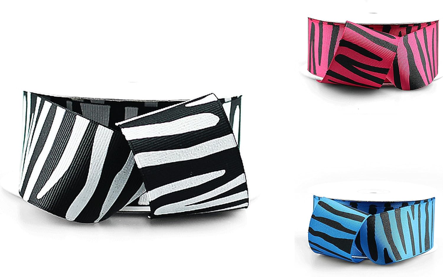 PoshNPretty 1.5 Printed Grosgrain Ribbon 25 Yards for Crafts and Decor (Black/White Zebra)