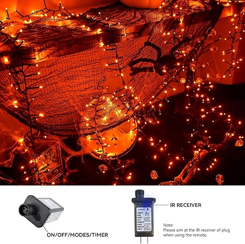 Miniatura 4 de Tira de luces LED rojas, blancas y azules, 400 LED, 19.7 pies, 8 modos, impermeable, para interiores y exteriores, 4 de julio, Día de la