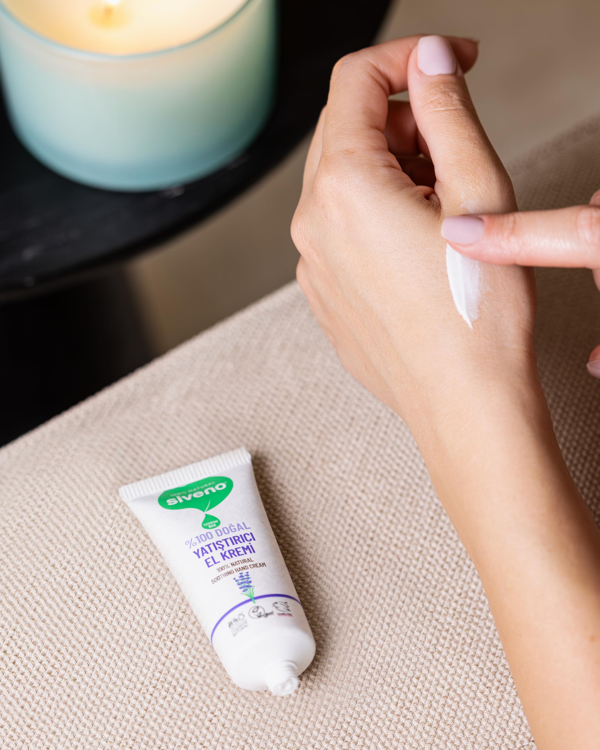 Siveno%100 Doğal El ve Vücut Kremi Lavanta Cilt Yatıştırıcı Onarıcı Yoğun Nemlendirici Vegan 30 ml