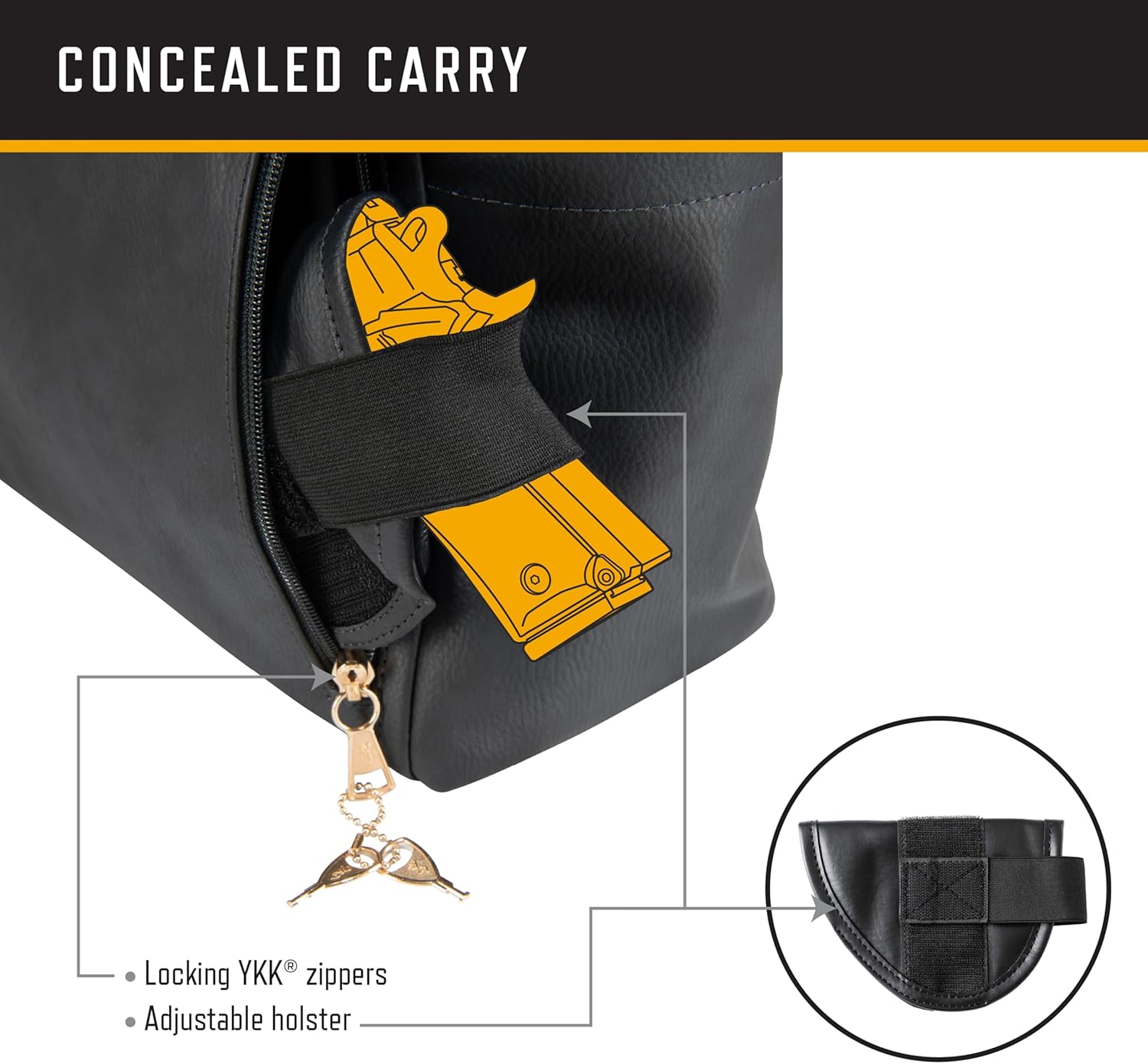 Browning Women's Concealed Carry Addison Purse, Premium Holstered Handbag With Safety Locking Option, Black - Image 4