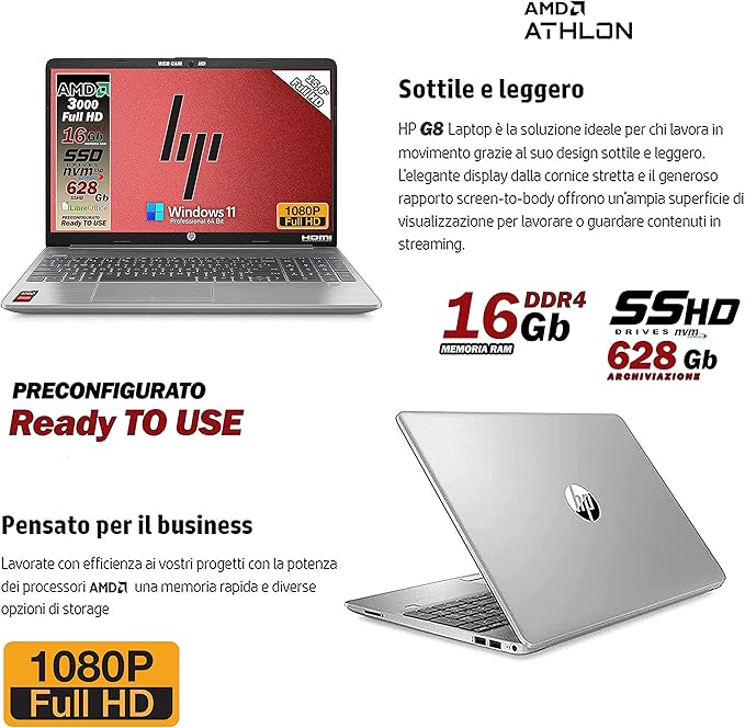 Hp 255 G8 Notebook Portatile Ram 16 Gb Ddr4 Sshd Da 628 Gb Display Fullhd 15 6 Amd 30 Wi Fi 3 Usb Win 11 Pro Libre Office Pronto All Uso Amazon It Informatica Hp 255 G8 Notebook Portatile Ram 16 Gb Ddr4 Sshd Da 628 Gb Display Fullhd 15 6 Amd 30 Wi Fi 3 Usb Win 11 Pro Libre Office Pronto All Uso Amazon It Informatica