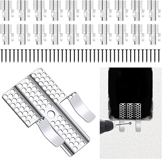 Drywall Repair Clips, 20 Pack Stainless Steel Wall Patch Kit with 40 Screws for 1/2 Inch Sheetrock, Professional Drywall Hole Repair Solution for DIY Home Repair