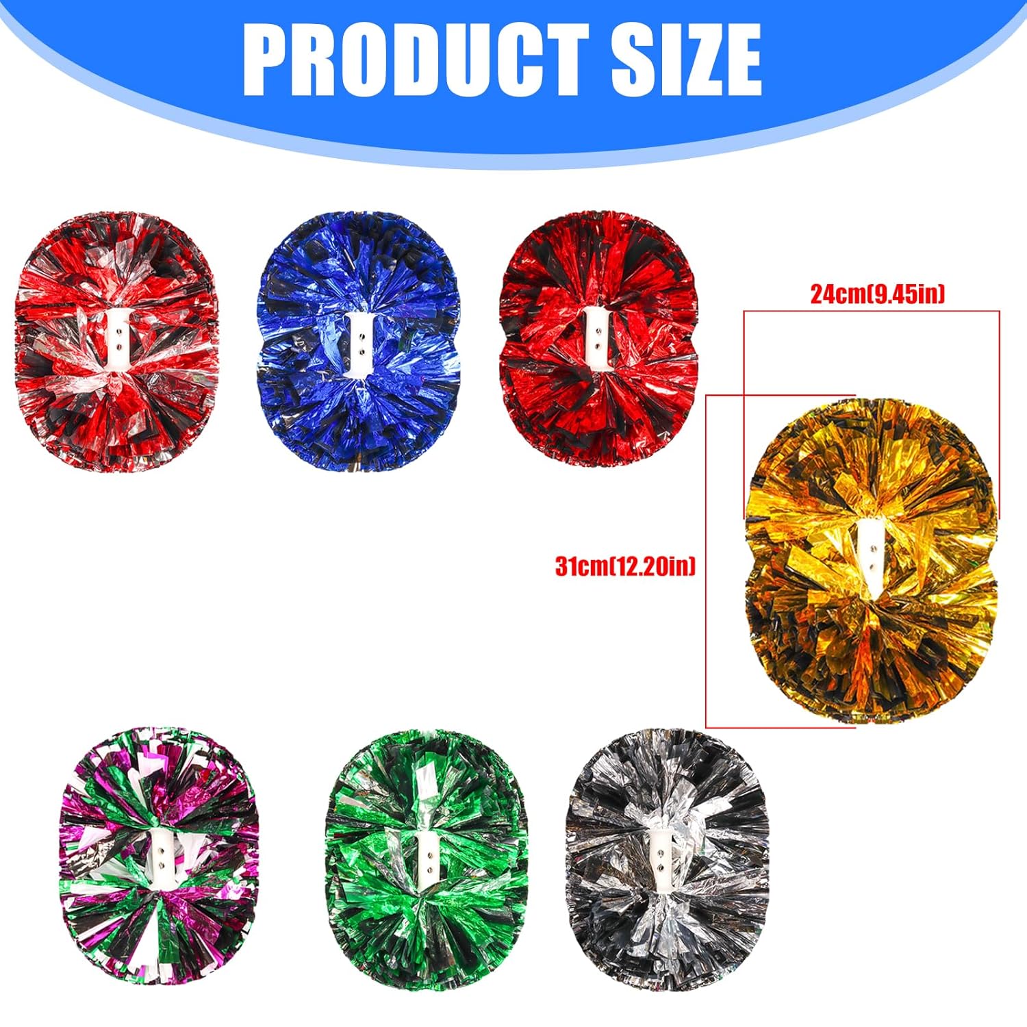 6Pcs Cheerleading Bobbles with Handle Game Cheering Decorator Flower Dance Props Bouquet for Games Competitions Game Dance Sparking Flower Ball