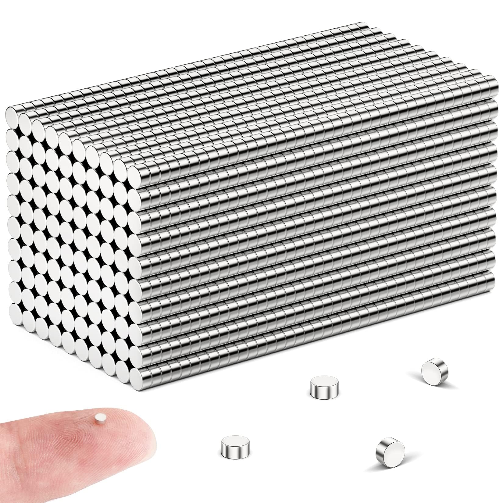 FINDMAG Strong Mini Magnets - Pack of 50, 2 mm x 1 mm for Magnetic Board, Whiteboard, Fridge, Crafts, Home, Office, Photo