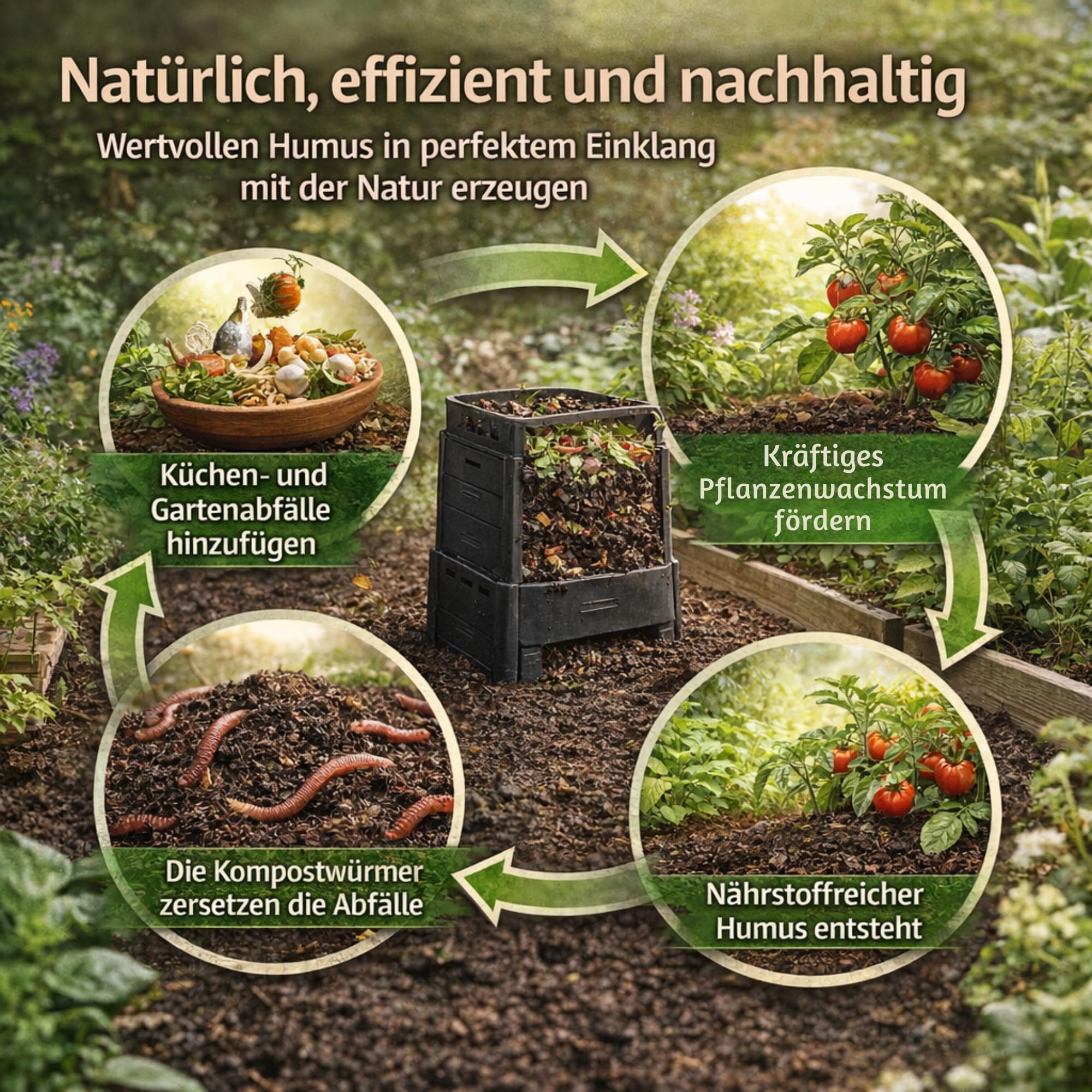 Kompostwürmer Eisenia Mix (1000, 2000, 6000 oder 8000 Stück) – 3 Arten für Wurmkiste, Komposter und Garten – Eisenia fetida, Andrei & hortensis (Dendrobena) – mit Wurmhumus Substrat