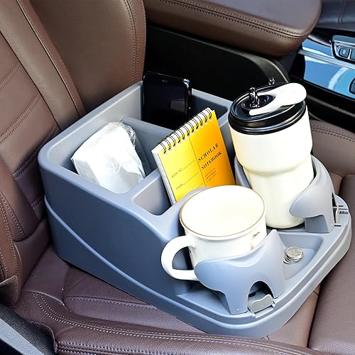 Consola central para automóviles, organizador de consola central de automóvil, soporte para tazas de consola para camiones, minivans, SUV,
