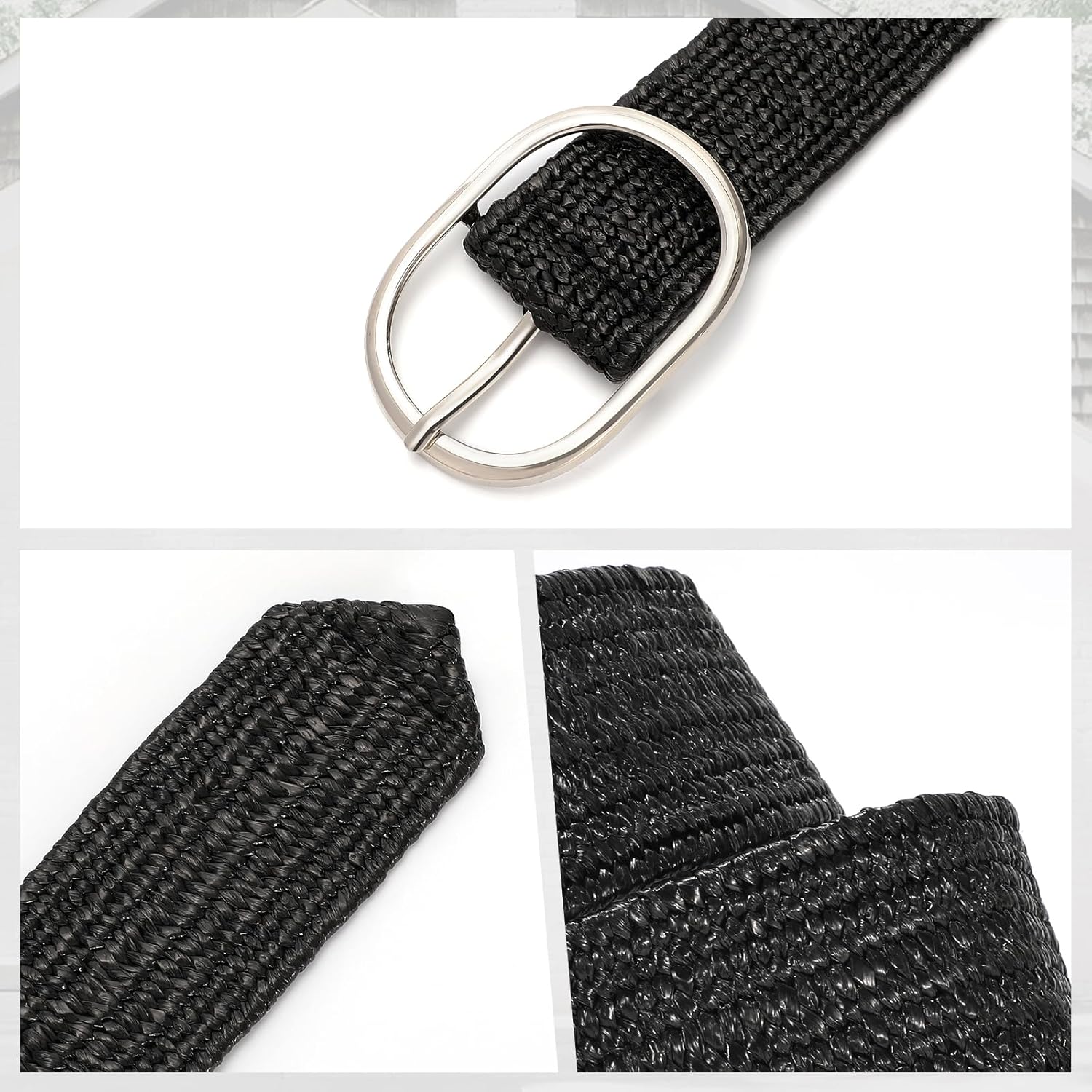 XZQTIVE Straw Woven Elastic Braided Waist Belt for Women Stretch Summer Boho Raffia Dresses Belt for Beach Vacation - Image 5