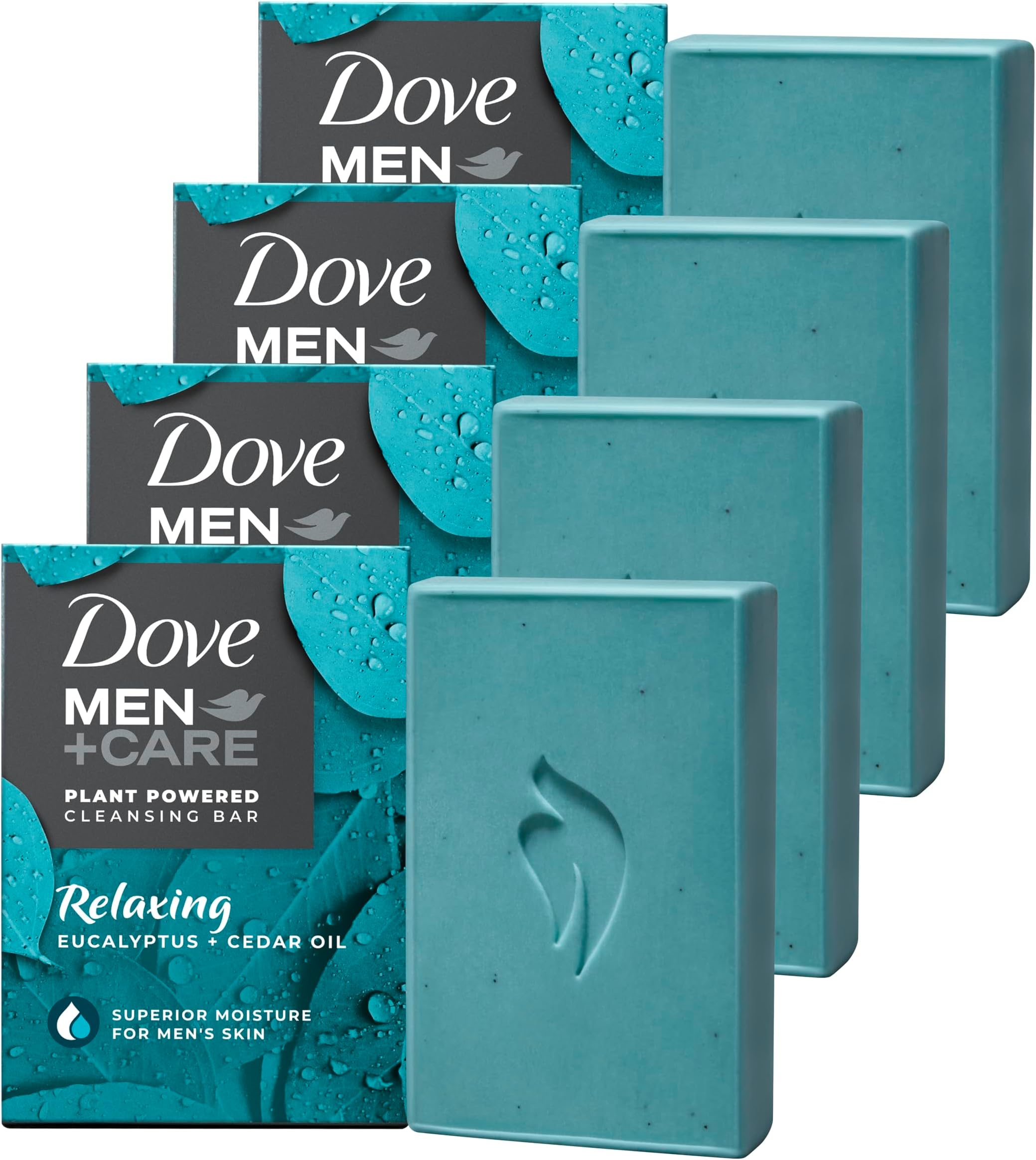 Plant-Based with Eucalyptus and Moisture for men`s skin, 5 Ounce (pack of 4)