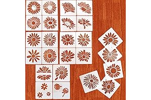 Reusable 25-Piece Daisy Painting Stencils for Versatile Creative Projects
