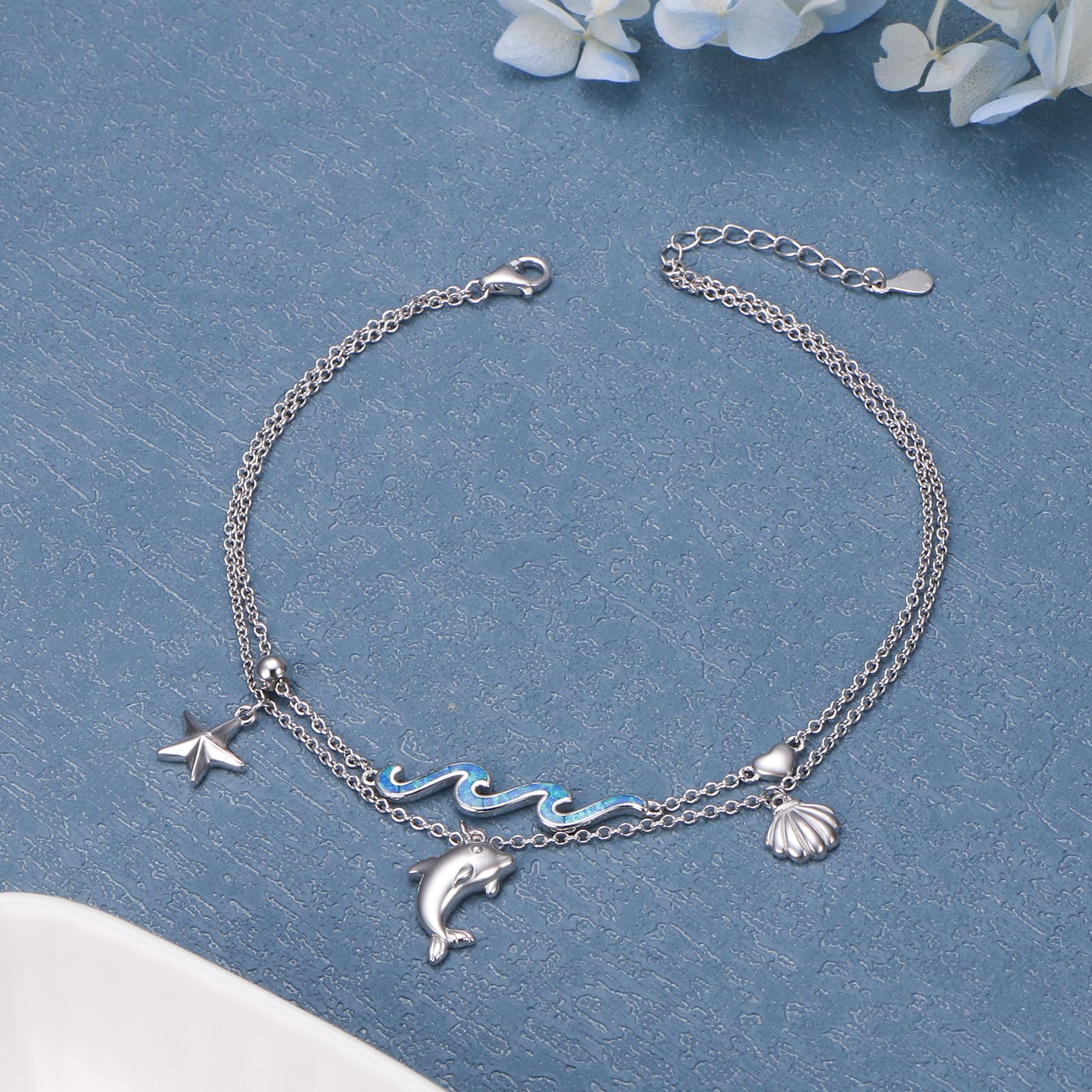 Sterling Silver Ankle Bracelets For Women Moonstone Anklets For Women Infinity/butterlfy/pearl Ankle Bracelet Birthday Jewelry Adjustable Anklet Gift for Sister Daughter