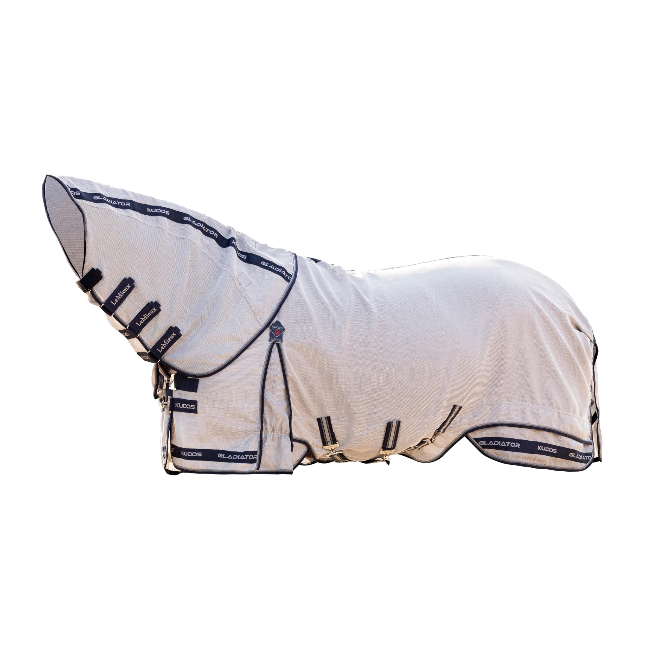 LeMieux Kudos Gladiator Fly Blanket Silver - UV Protection - Detachable Neck - 66