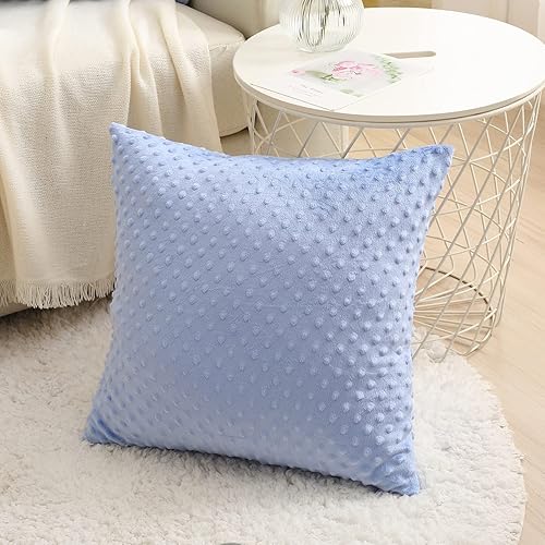 Miniatura 3 de DaysU Juego de 2 fundas de almohada decorativas de felpa suave y sedosa con puntos elevados relajantes, fundas de almohada decorativas de 18 x 18