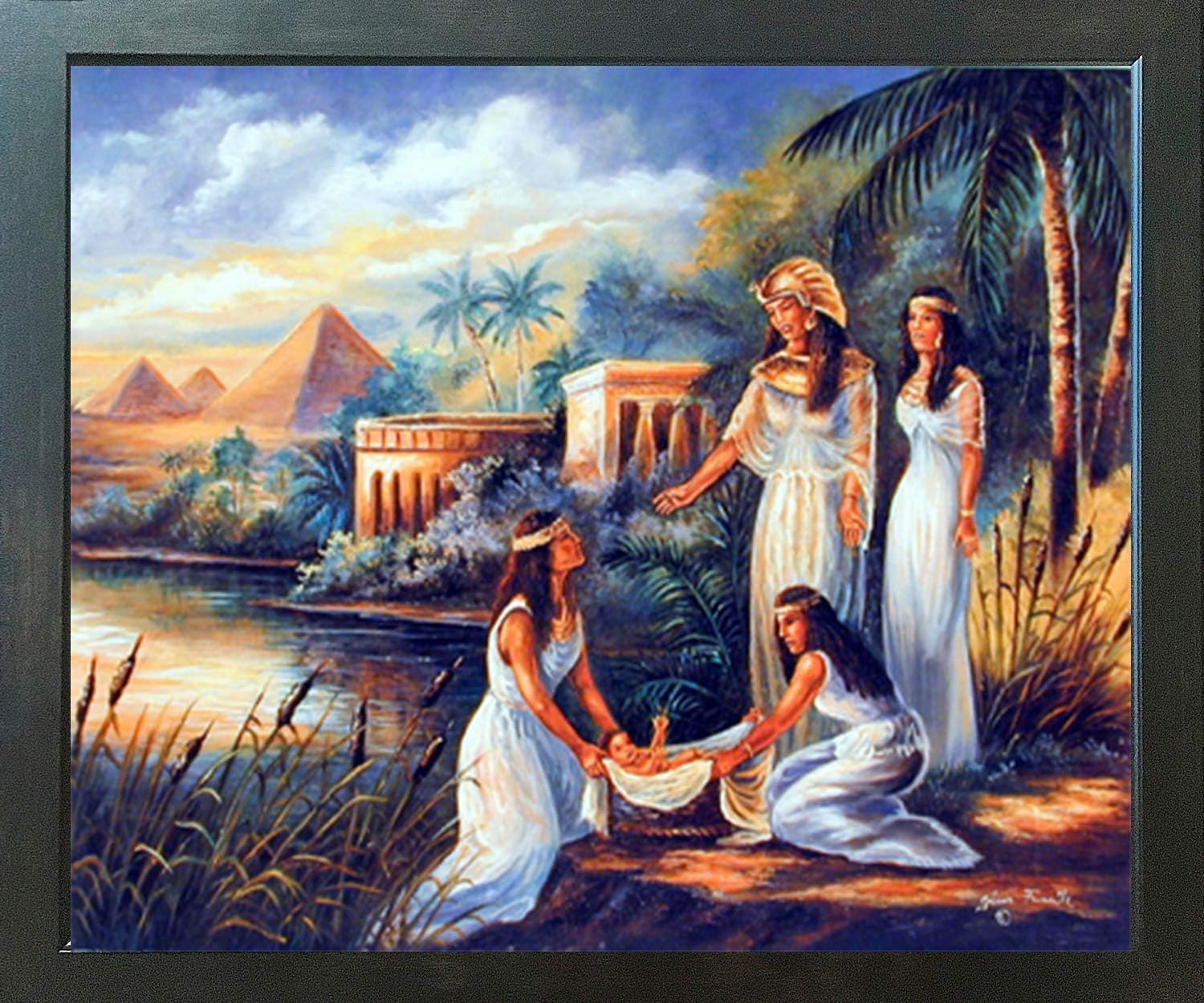 Amazon.com: Framed Wall Decor Picture Moses Rescued From the Water ...