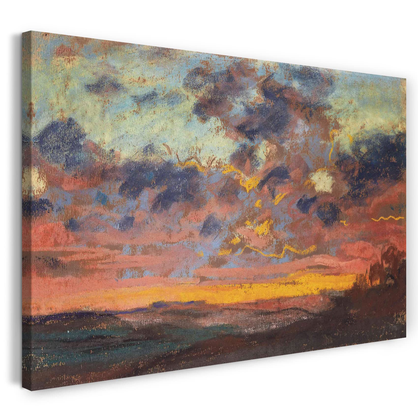Printed Paintings Stampa su Tela (60x40cm): Claude Monet - Tramonto